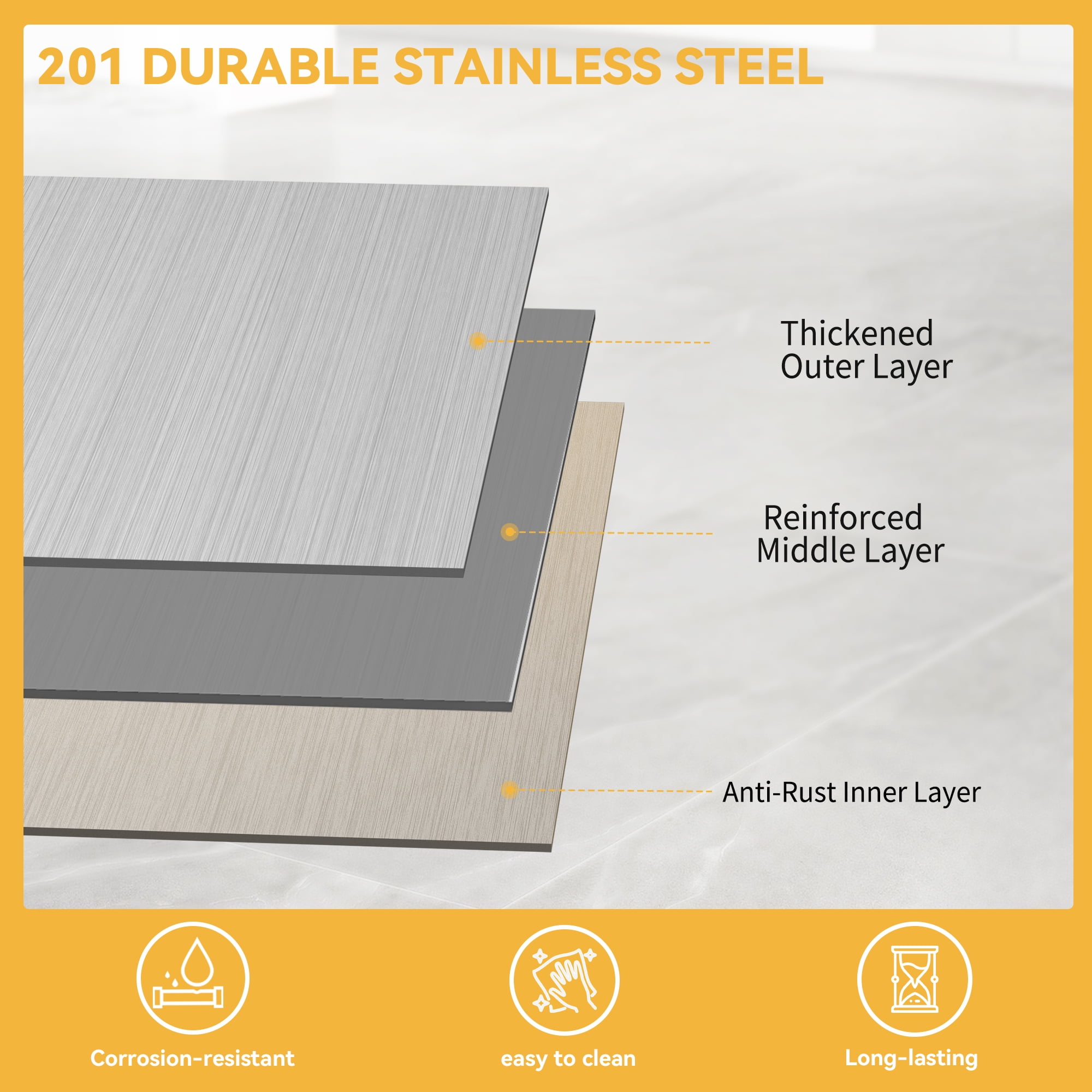 Dextrus 60" x 24" Heavy Duty Stainless Steel Work Table with Backsplash and Adjustable Undershelf, Extra Large Metal Prep Table for Domestic and Commercial Use