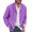 Purple, variant on TIMIFIS Men's Casual Linen Shirts Long Sleeve Beach Shirt Collarless Button Down T Shirts-KhakiFall