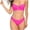 Hot Pink, variant on WREESH Womens Two Piece Swimsuit Bandeau Bikini Sets High Cut Bikini Bikini Top Split Swimsuit Bikini Beach Bathing Suit Hot Pink