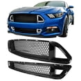 thumbnail image 2 of Ikon Motorsports Compatible with 15-17 Mustang Front Hood Upper + Lower Mesh Grille DRL LED W/ Turn Signal, 2 of 9