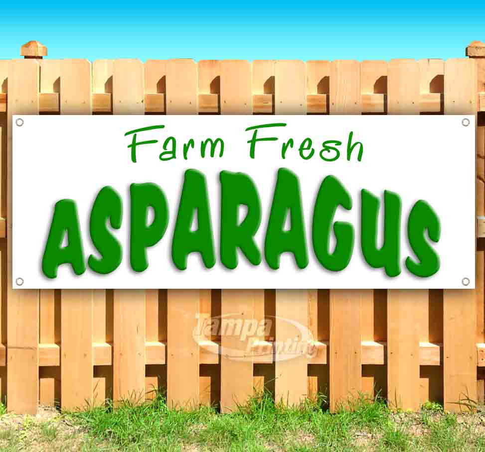Many Sizes Available Store New Farm Fresh Asparagus 13 oz Heavy Duty Vinyl Banner Sign with Metal Grommets Advertising Flag, 