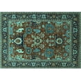 thumbnail image 1 of Ahgly Company Machine Washable Indoor Rectangle Oriental Turquoise Blue Industrial Area Rugs, 2' x 3', 1 of 4