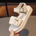 thumbnail image 5 of Zanarzt Girls Dress Shoes Toddler Buckle Sandals Open Toe Summer Water Sandal with Adjustable Strap for Girls White,US 2, 5 of 8