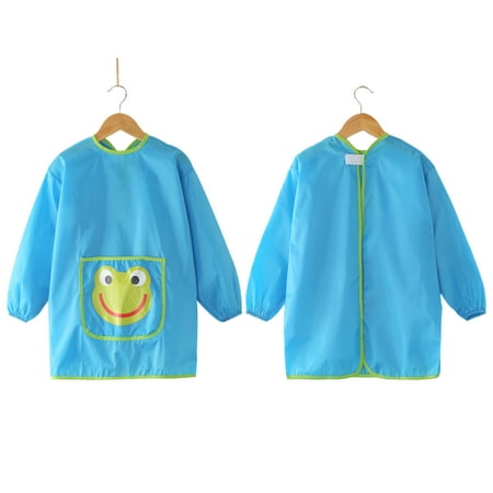 

ibaste Art Smock for Kids - Cute Frog Paint Smock Kids Apron Bib - Waterproof Painting Smock Child Apron with Long Sleeve and Large Pocket for Kids 125cm -145cm
