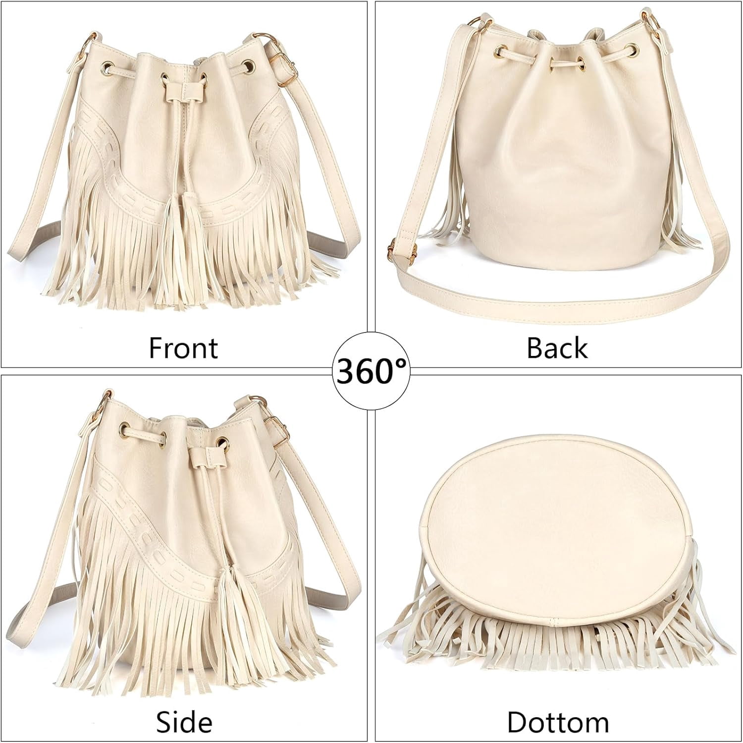 Boho Purses, Boho Bag, Black Fringe Purse, Western Purses for Women, Crossbody Bags for Women, Bucket Bags