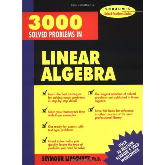Pre-Owned 3,000 Solved Problems in Linear Algebra (Paperback) 0070380236 9780070380233