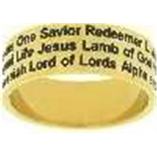Solid Rock Jewelry 124542 Noms de la Bague en Or Jésus & 44; Taille 5
