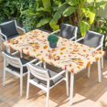 thumbnail image 2 of Orange Leaves Fall Table Cloths for 5 Foot Rectangle Tables, Birds Branches Pine Cones Patio Waterproof Elastic Fitted Tablecloths, Washable Rectangular Table Cover for Camping, 2 of 8