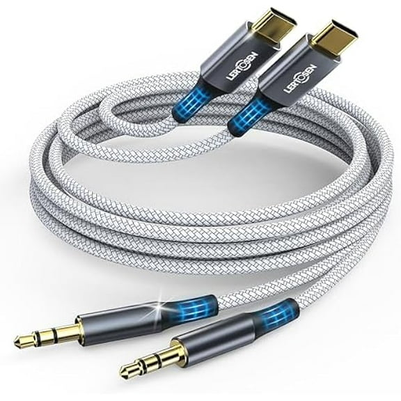 USB C to 3.5mm Audio Aux Jack Cable (2 Pack), Type C to 3.5mm Headphone Car Stereo Dongle Cable Cord iPhone 15 16 Pro Max,Samsung Galaxy S24 S23 S22 S21 Ultra,Note 20 10,Google Pixel 5 6 XL,iPad Pro