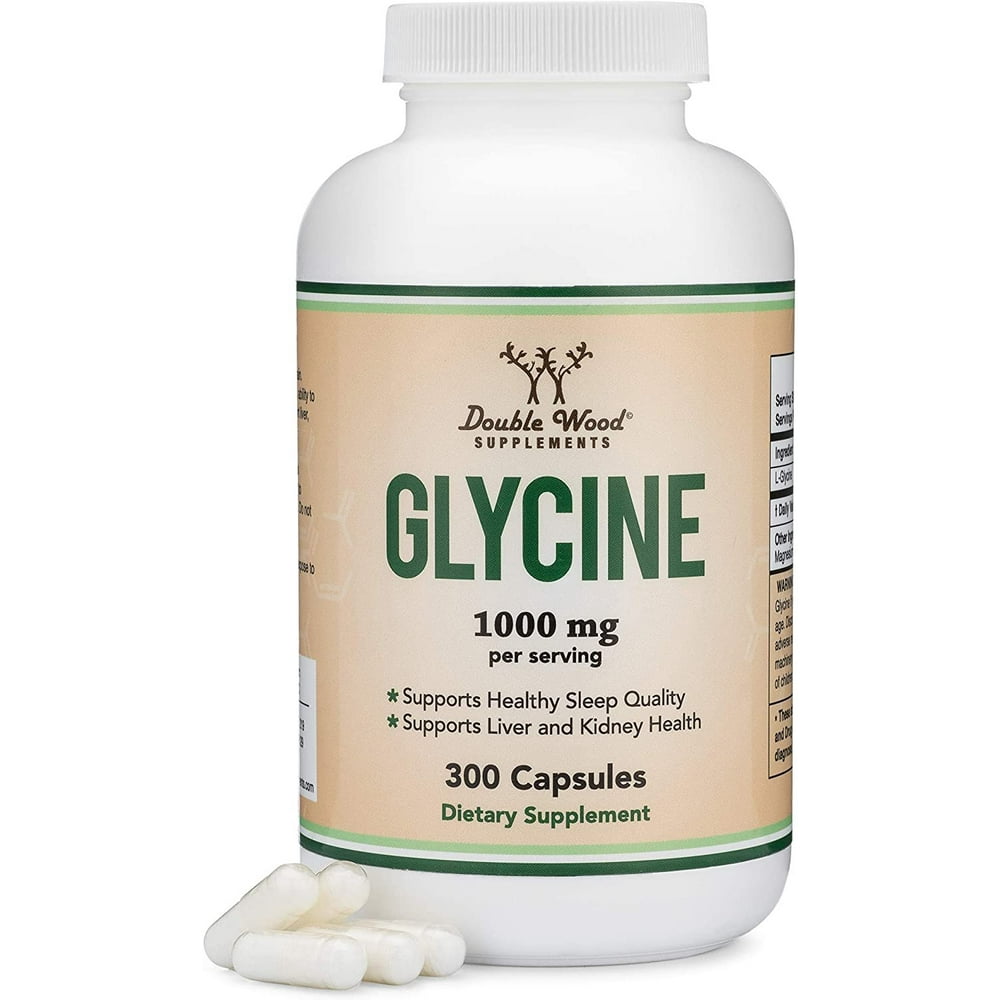 Glycine Supplement 1,000mg (300 Capsules) Amino Acid for Sleep