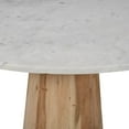 thumbnail image 5 of Nolan Luxury Mid-Century Modern 30" Round Marble and Wood Pedestal Dining Table, 5 of 8