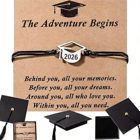 weibbin 2026 Graduation Season Card Bracelet Gift Box Graduation Bracelet Gift Box 2026 Unisex Handmade Alloy with Card