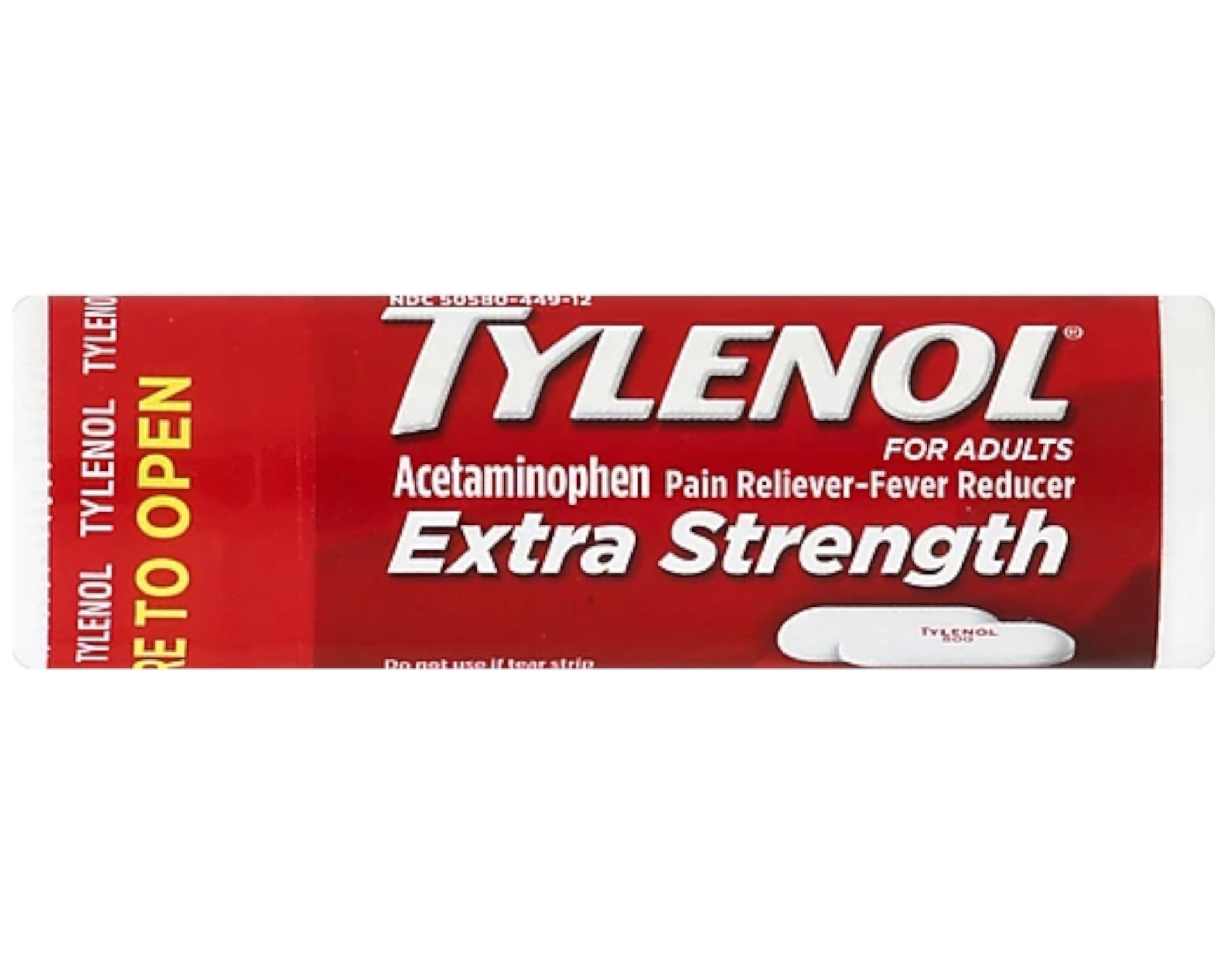 Tylenol Acetaminophen Extra Strength 500mg 10 Caplet Vial