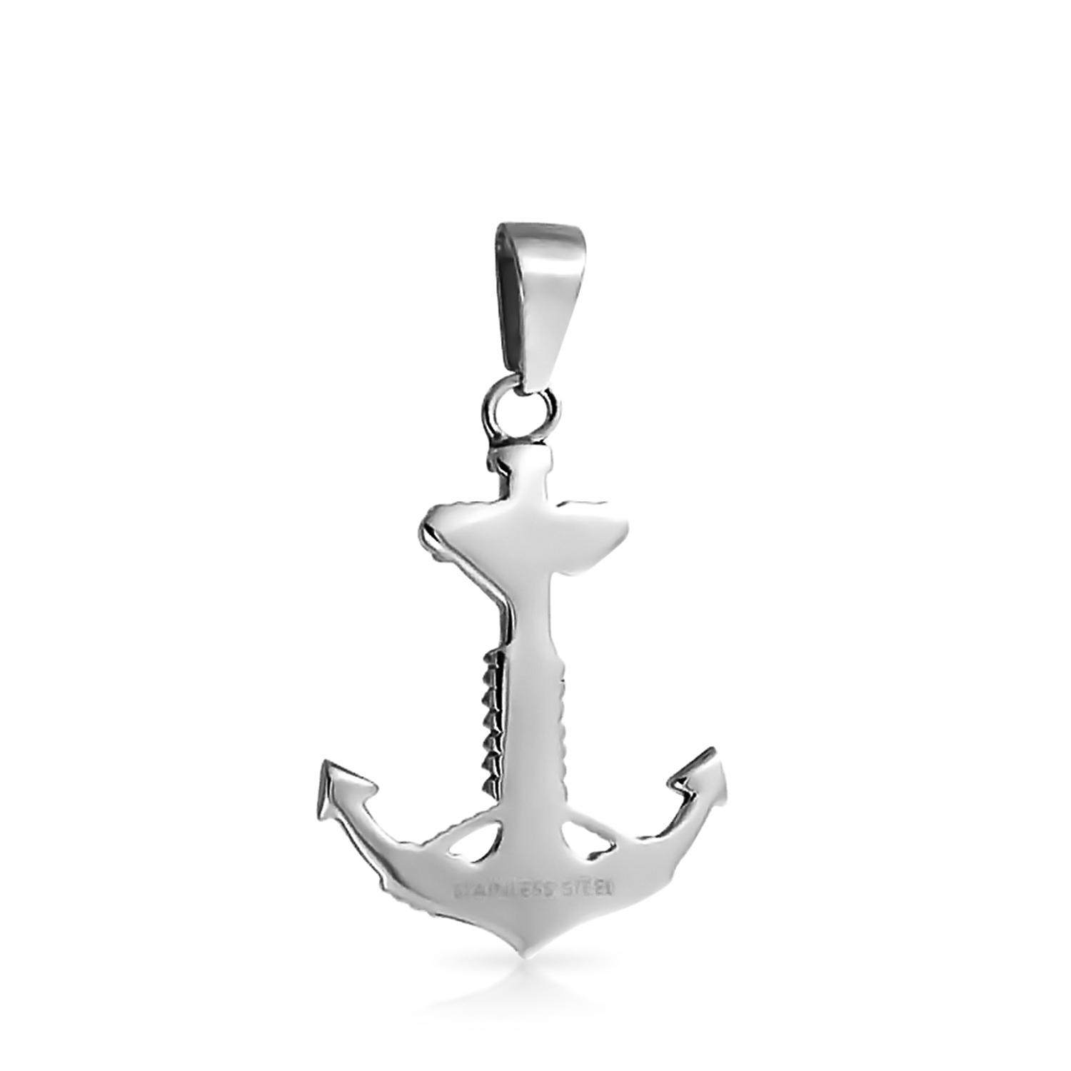 Details about  / Large Men/'s Sterling Silver Hold Fast Sailor Rope Wrapped Anchor Pendant