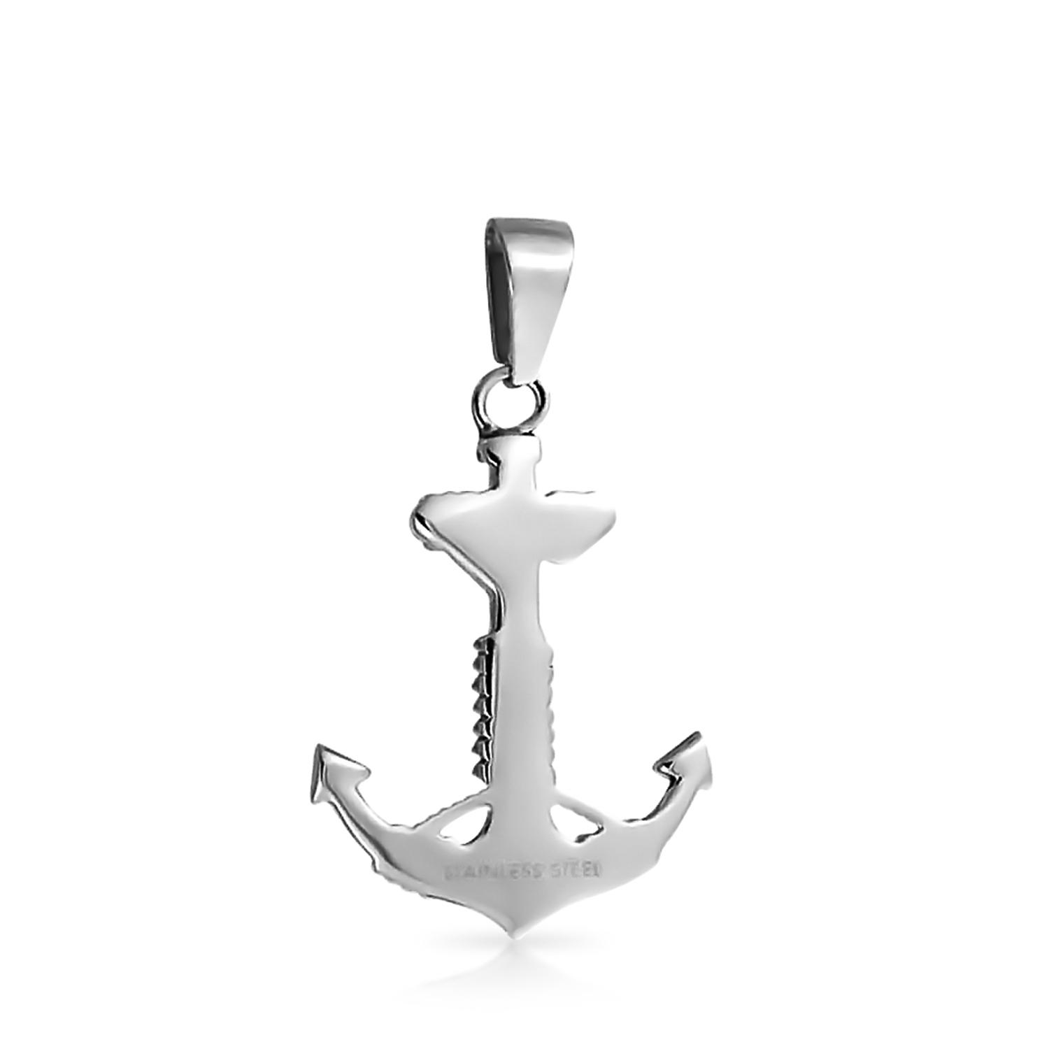 Details about / Large Men/'s Sterling Silver Hold Fast Sailor Rope Wrapped Anchor Pendant