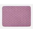 thumbnail image 1 of Circle Pattern Bath Mat, Geometrical Motifs Flourishing Illustrations Lotus Flower Print, Plush Bathroom Decor Mat with Non Slip Backing, 29.5" X 17.5", Pale Fuchsia and Dusk, by Ambesonne, 1 of 2