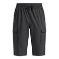 thumbnail image 4 of Oiangi Women's Cargo Shorts Elastic Waist Drawstring Hiking Shorts Straight Leg Athletic Shorts with Multi-Pocket Dark Gray 2XL, 4 of 8
