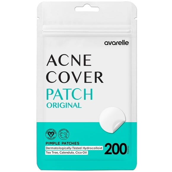 Parches para acné y espinillas, hidrocoloide AVARELLE con árbol de té, 200 unidades