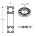 thumbnail image 4 of Unique Bargains Roulements à Billes Rainures Profondes 16004 20x42x8mm P4 Type Ouvert Roulements Lubrifiés 1 Pcs Roue de Scooter de Voiture Planche à Roulettes Universelle Ton Argent, 4 of 6