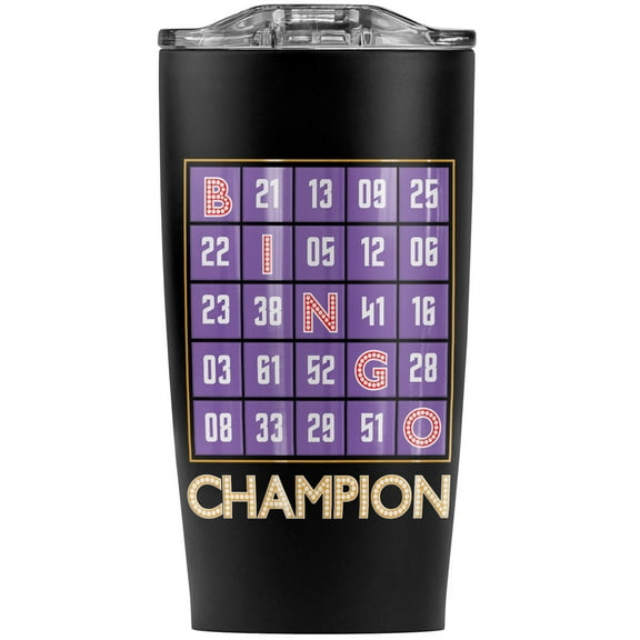 Bingo Champion Stainless Steel 20 oz Travel Tumbler, Vacuum Insulated & Double Wall with Leakproof Sliding Lid | Great for Coffee/Hot Drinks and Cold Beverages
