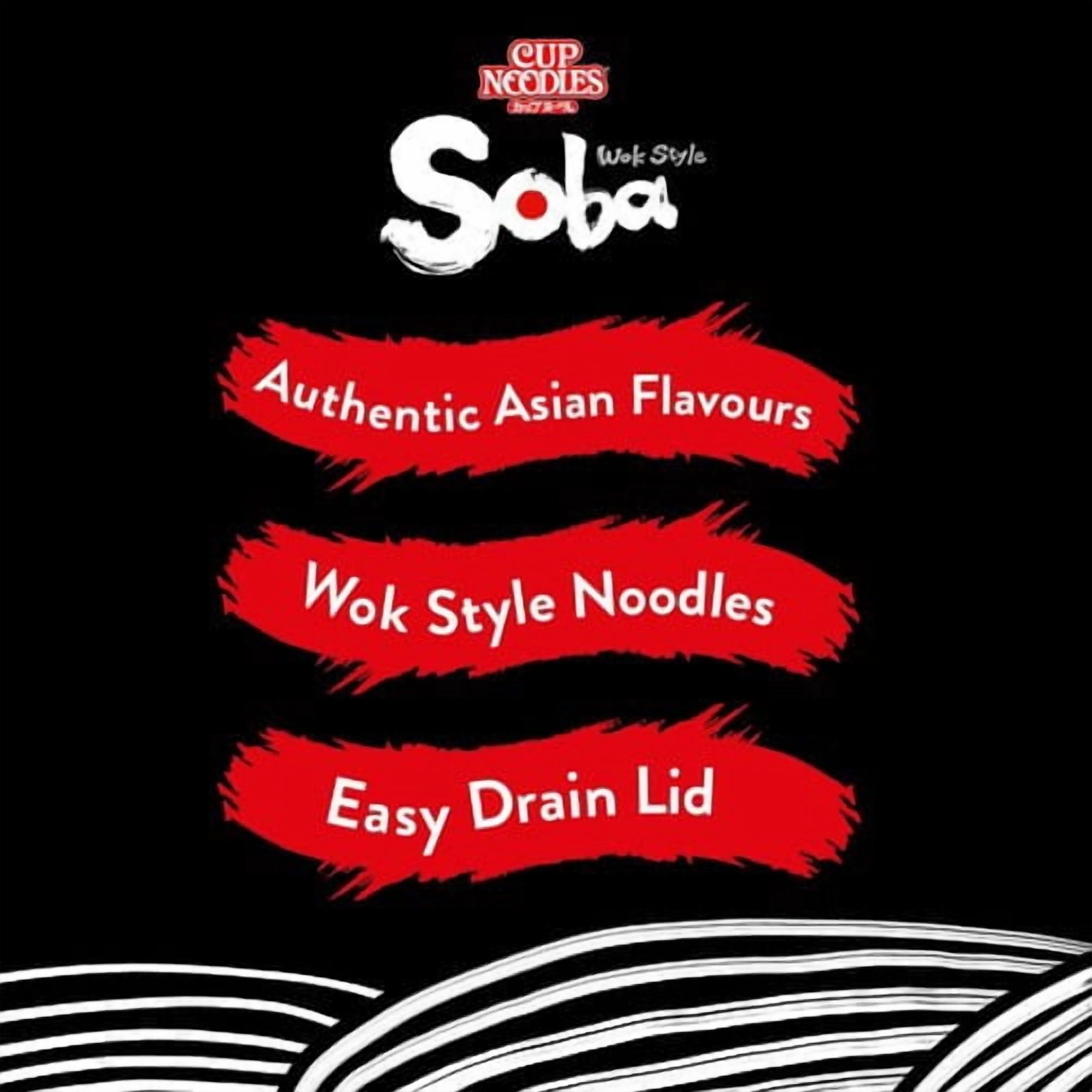 Nissin Soba Sweet & Sour Instant Wok Style Noodles Pot 90g, British Import (Pack of 3)