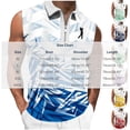 thumbnail image 2 of Men Gradient Polo Shirt Slim Fit Sleeveless Golf Shirt Performance Casual T-Shirts Navy XXL, 2 of 4