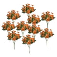 thumbnail image 1 of 10 ramos de flores artificiales para exteriores, adornos florales resistentes para bodas Naranja, 1 of 9