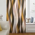 thumbnail image 6 of Brown Striped Ombre Sheer Curtains 54 Inches Long, Modern Brown Moire Geometric Light Filering Curtains, Breathable Simi Curtain Privacy Drapes for Kitchen Bathroom Lightweight Small Window Treatment, 6 of 9