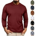 thumbnail image 6 of CYiJun Mens Long Sleeve T Shirts Casual Waffle Weave Crew Neck Basic Tee Fall Soft Classic Fit T-Shirts,Dark Gray XL, 6 of 6