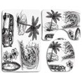 thumbnail image 1 of ABPHQTO Surf Surf Deporte Tabla Surf Playa Van Sketch Monocromático Juego de alfombras de baño de 3 piezas Alfombra de baño Alfombra de contorno y tapa de inodoro, 1 of 2