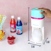 Nostalgia Electric 80 Watt Ice Shaver with Ice Mold & Reusable Cone, Teal & White