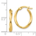thumbnail image 5 of Auriga Fine Jewelry 14K Yellow Gold Twisted Oval Hoop Earrings for Women(L- 18mm, W- 16mm), 5 of 6
