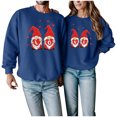 thumbnail image 1 of Gibobby Sudadera Mujer Moda Sudadera con capucha deportiva informal para parejas para el día de San Valentín con estampado de animados y sin capucha (para mujeres)(Azul, S), 1 of 5