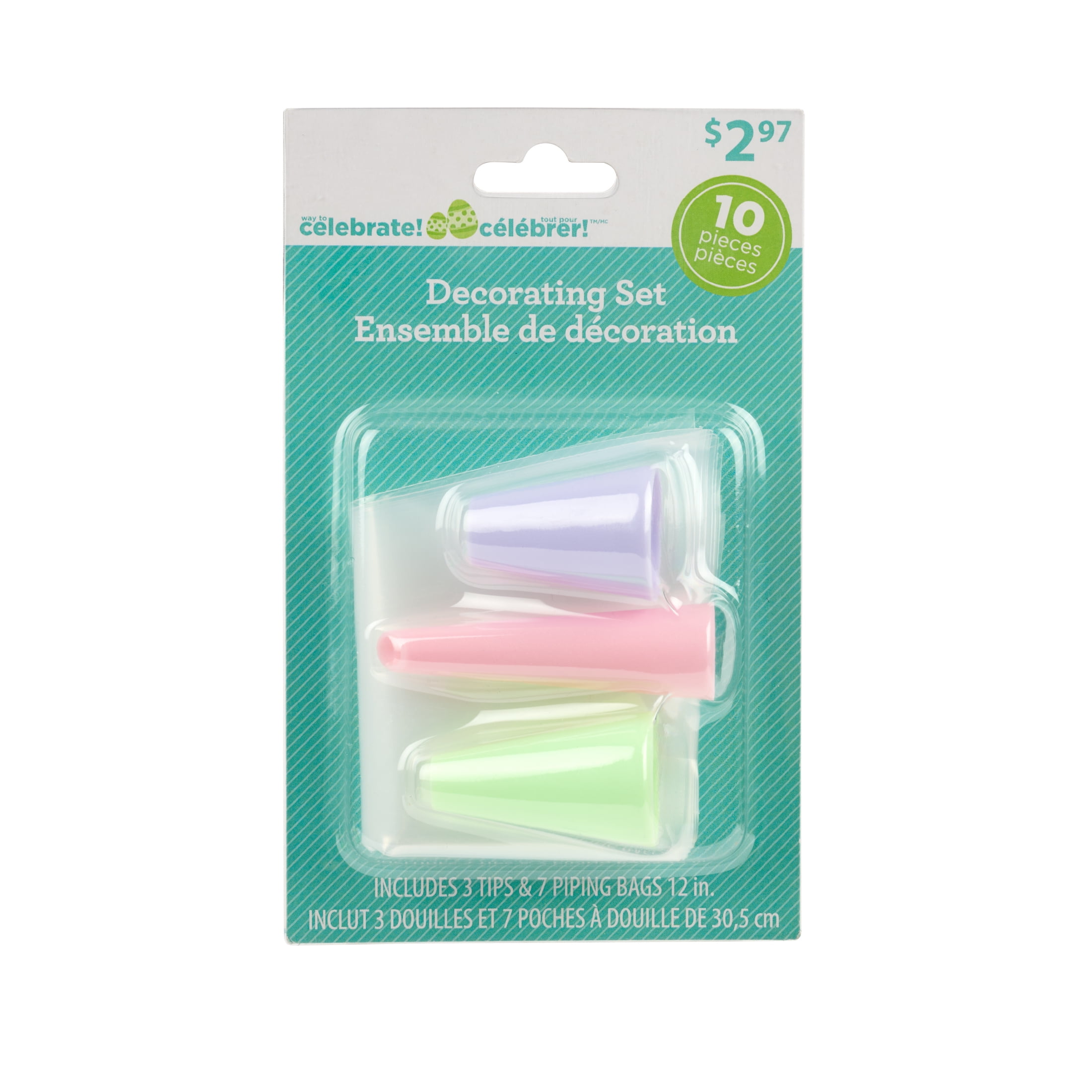 Way to Celebrate 10 PCS Decorating Set, Pink, Purple and Green