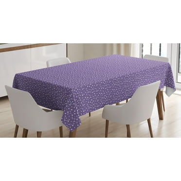 Ambesonne Galaxy Tablecloth Rectangular Table Cover, Cosmic Doodle Stars, 60"x90", Lavender and White