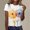 Pink, variant on Yuhangmm Womens T Shirts, Women's T-Shirts - Stylish AB Print Round Neck Short Sleeve Top for Everyday Comfort and Casual Dark Blue S