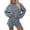 Blue, variant on Women's Striped Long Sleeve Top and Shorts Set Casual Two-Piece Loungewear Outfit