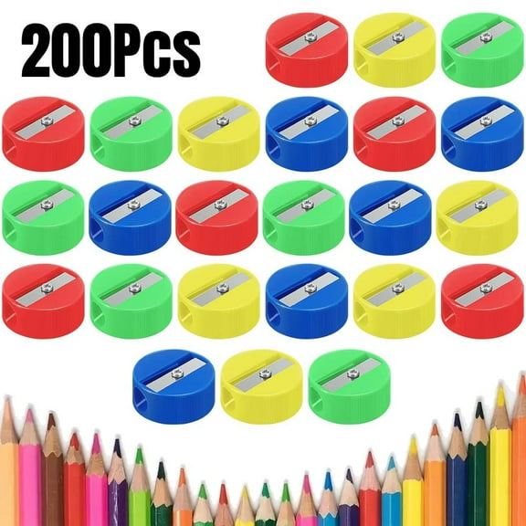 200 Pcs Bulk Pencil Sharpeners, Manual Handheld Sharpeners for Classroom Students Teachers