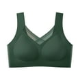 thumbnail image 4 of Sngxgn Wireless Bras for Women Comfort Full Coverage T-Shirt Bra Lightly Lined Push up Bra V-Neck Bralettes for Ladies(Green,M), 4 of 6
