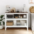 thumbnail image 2 of Novogratz Tallen 48" Kitchen Island Table with Drop Leaf and Storage Shelves, Walnut, 2 of 36