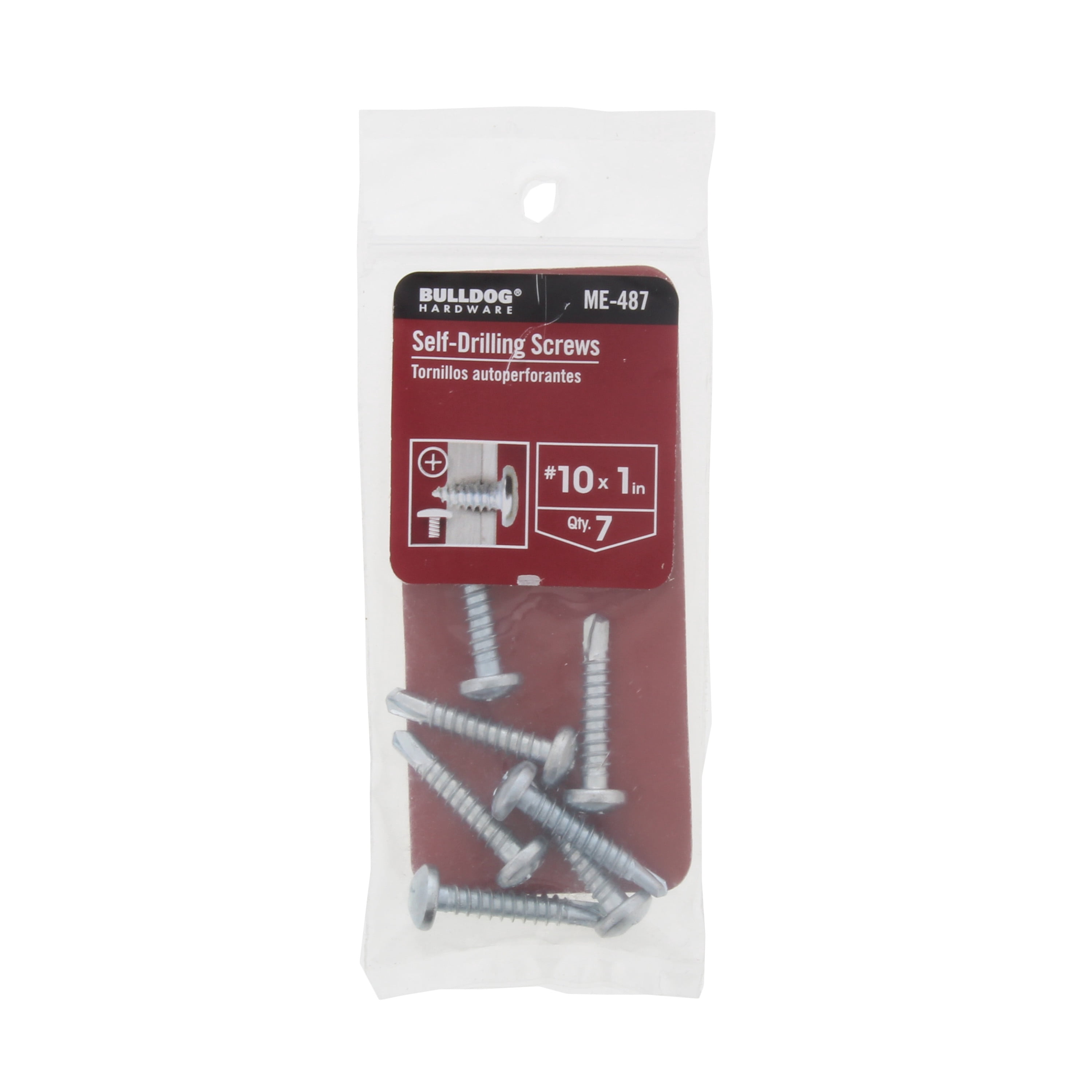 Bulldog Hardware #10 x 1 in. Self-Drilling Phillips Pan Head Sheet Metal Screw, Zinc Plated (7 Pack)