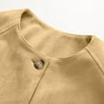 thumbnail image 5 of Leather Jacket Women Sevevn Women's Cropped Faux Suede Jacket Crew Neck Button Down Outerwear Long Sleeve Oversized Bomber Jacket, 5 of 8