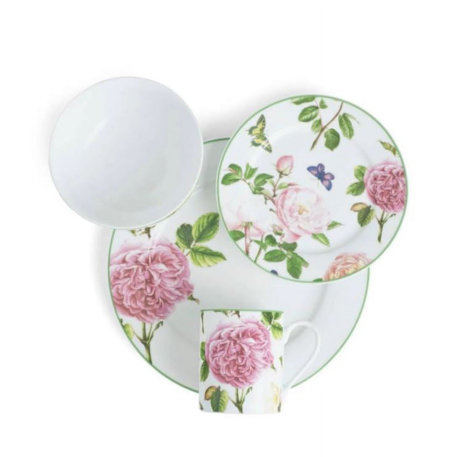 Spode Home Roses 16 Piece Dinnerware Set, Service for 4, Made of Fine Porcelain, Dishwasher Safe - image 4 of 5