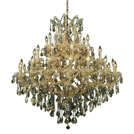 

Elegant Lighting Maria Theresa 37 light Gold Chandelier Golden Teak (Smoky) Royal Cut Crystal-Finish:Gold