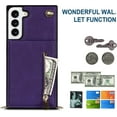 thumbnail image 3 of Samsung Galaxy S21 FE 5G Cases with Card Holder for Women,Crossbody Phone Case for Samsung S21 FE with Strap,Leather PU Lanyard Magnetic Clasp Zipper Wallet Case with Kickstand,6.4" Purple, 3 of 14