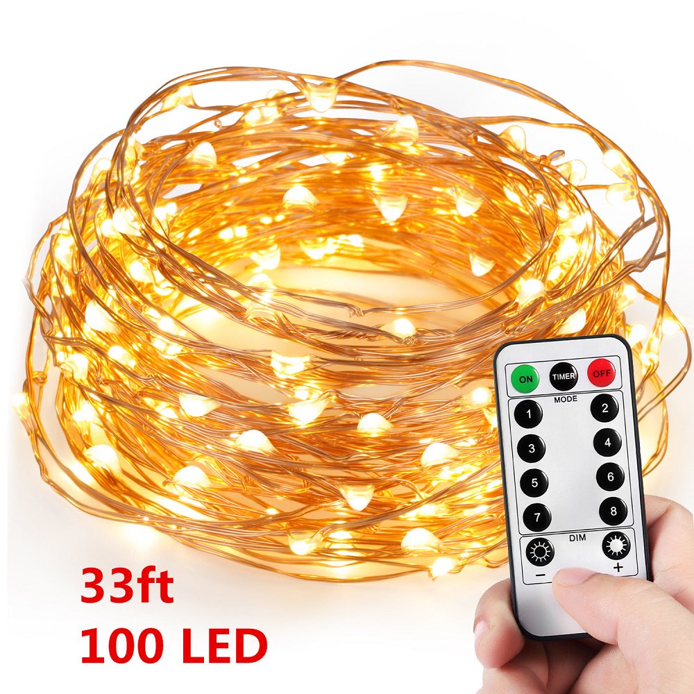 Waterproof Light String with Remote Control LED Decorative Lights for