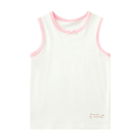 QTOCIO Summer Girls Tank Top, Toddler Girl Clothes, Girls Tank Top Kids Super Soft Cotton Sleeveless Printed Tank Top For Girls 3-12 Years, White B, 3 Years