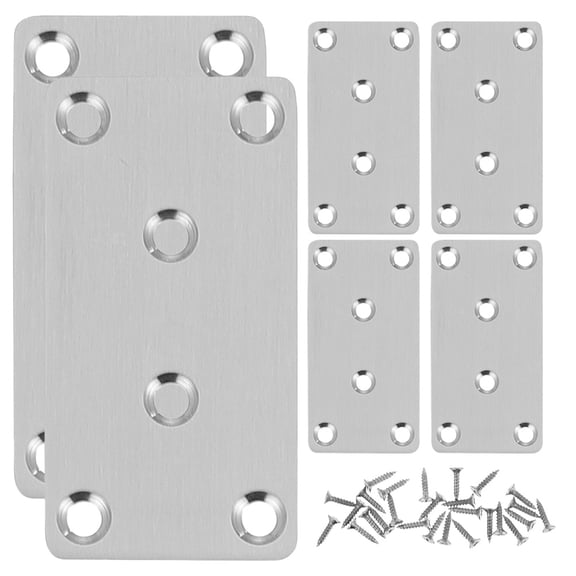 6pcs Silver Stainless Steel Brackets for Furniture Use Straight Braces with Strong Support 70 to