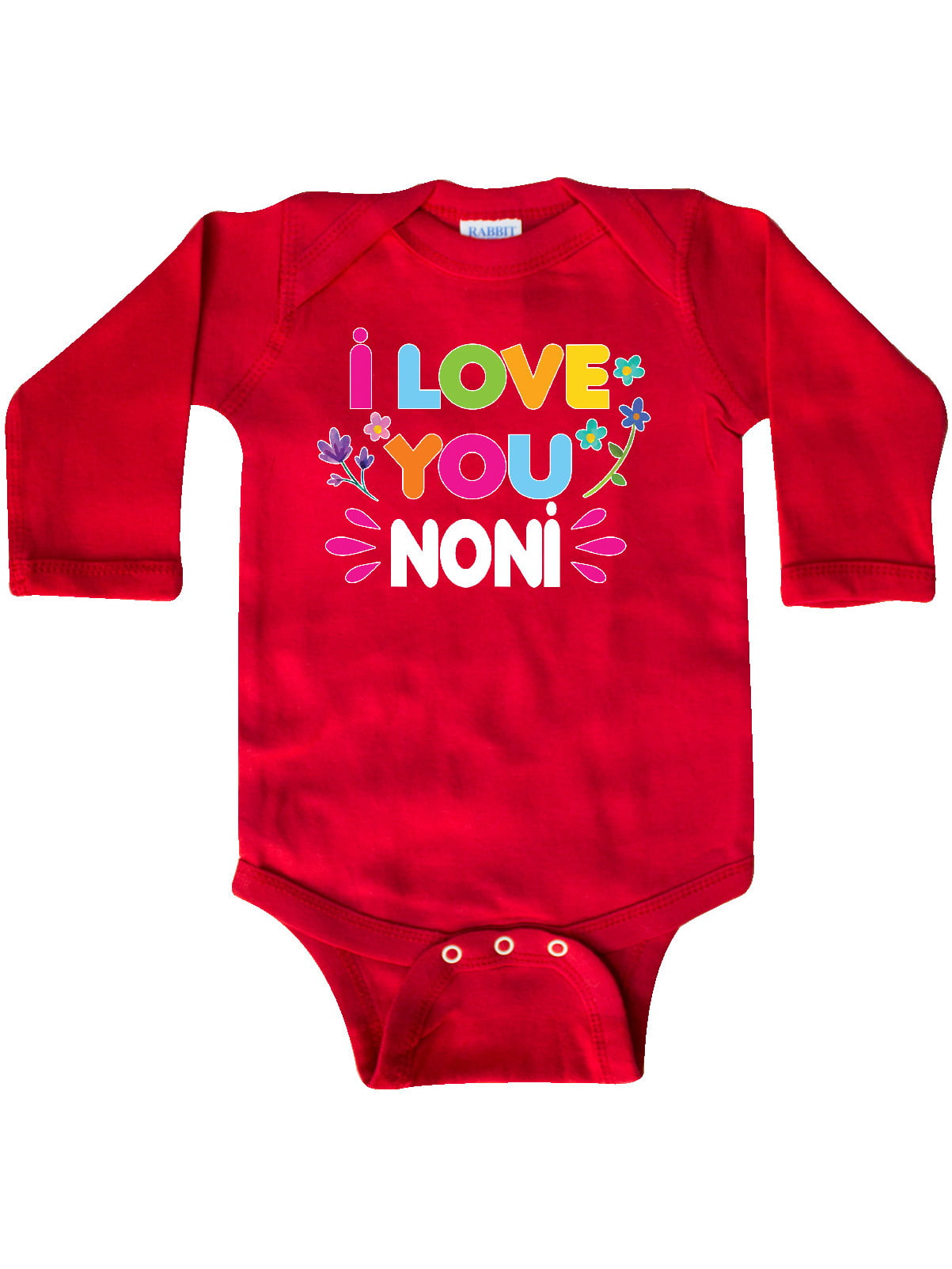 inktastic I Love You Noni with Flowers Long Sleeve Creeper 