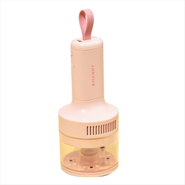 Aspiradora de Escritorio para Uso Doméstico y en el Coche, Succión Potente, Carga USB, Mini Limpiador de Teclado Rosa